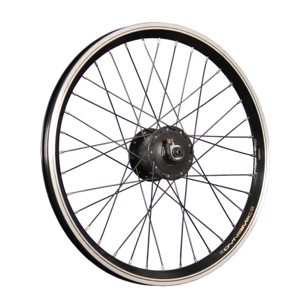 20 pouces roue avant vélo chambre creuse moyeu dynamo noir