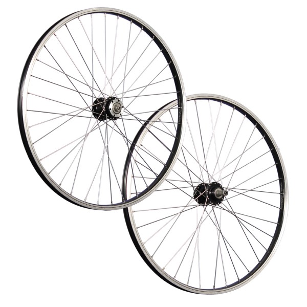 26 pouces ensemble roues vélos alu Büchel disque 6 acier inoxydable noir