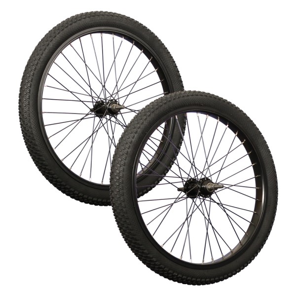 Jeu de roues de vélo BMX 20" avec profil de pneu tout-terrain et chambre à air AV