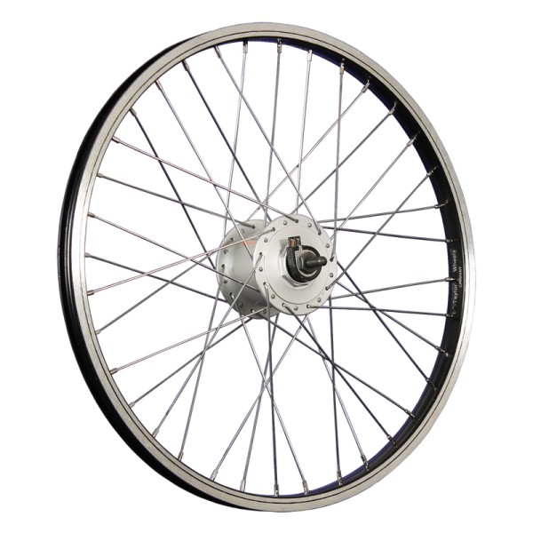 20 pouces roue avant vélo moyeu dynamo acier inoxydable 406-19 noir/argent