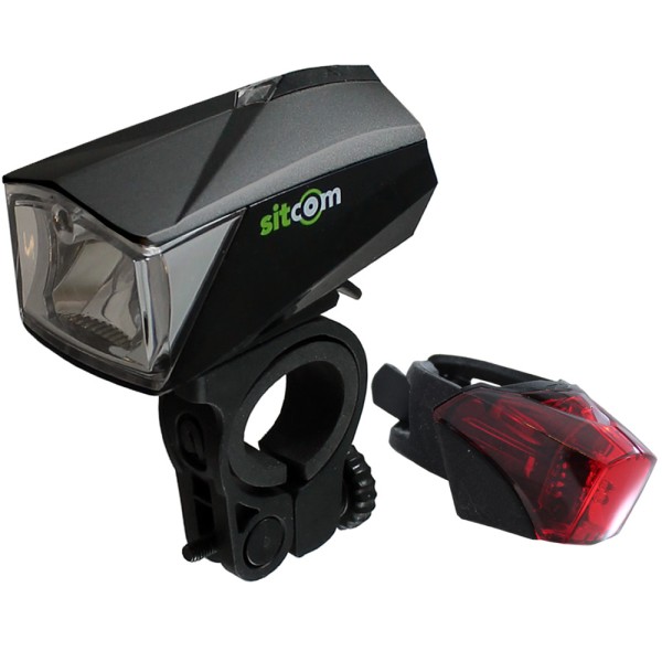Jeu de lumière LED de bicyclettes 50 LUX Capteur rechargeable avant et arrière USB noir