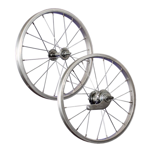 ensemble roues vélo 16 pouces aluminium rétropédalage argent