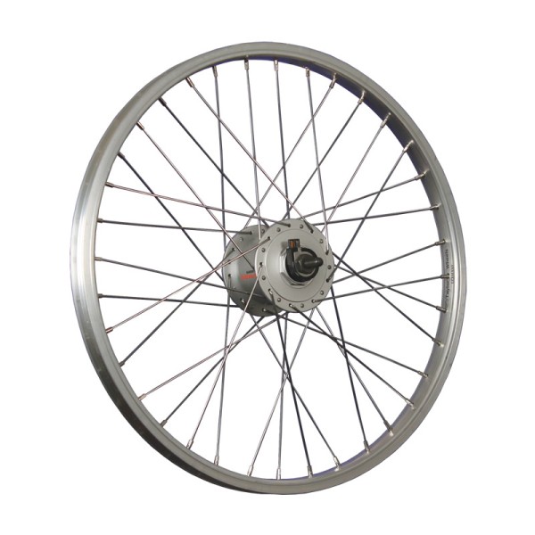 20 pouces roue avant vélo moyeu dynamo DH-C3000 acier inoxydable argent