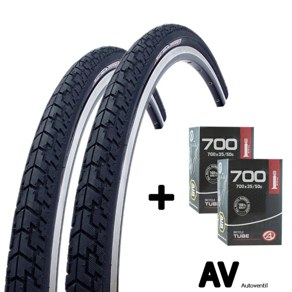 2x pneu de vélo 28 "37-622 avec tube AV ensemble pour la roue avant et arrière