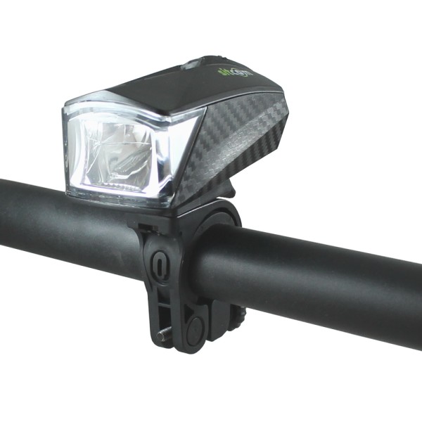 Vélo LED LED Carbon Light Avant Lumière 25 Lux Phare de batterie Noir STVZO