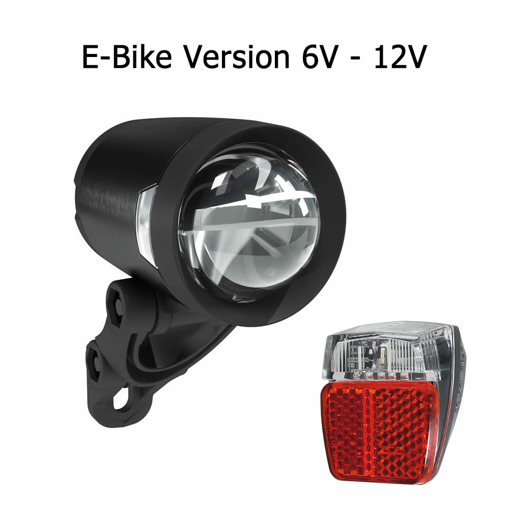 Herrmans Fahrrad LED E-Bike Lichtset 6-12 V 200 Lumen Scheinwerfer